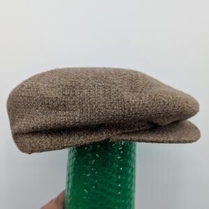 Vintage McGregor Sportswear Wool Tweed Flat Cap Brown Plaid Newsboy Med Hat USA